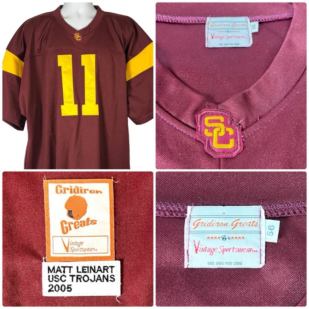 Matt Leinart USC Trojans Gridiron Greats Football jersey size 56 3XL 64x43in